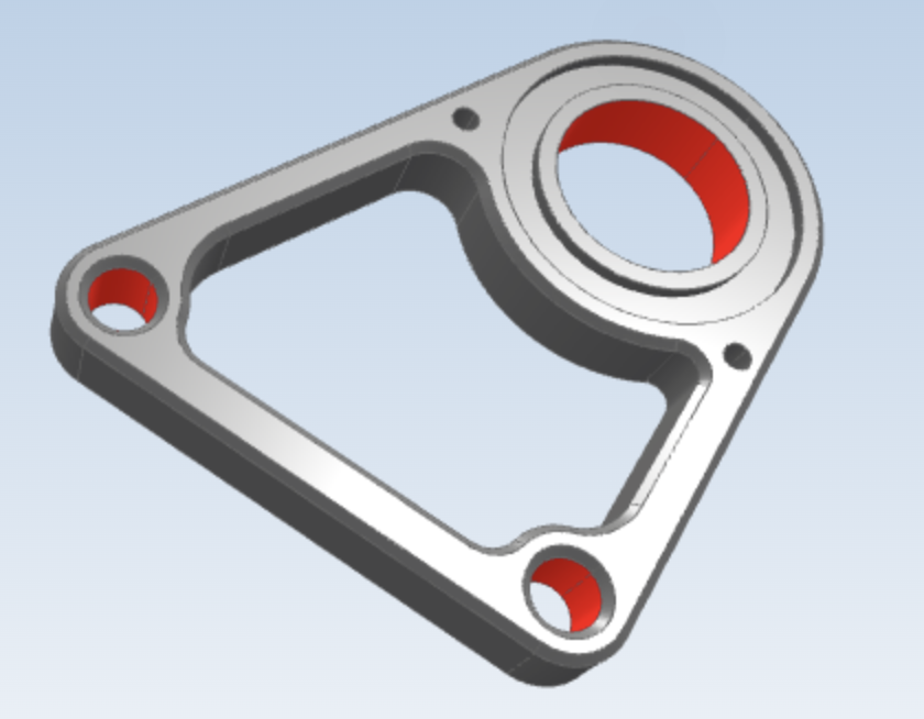 Gefräster Lagerbock — CAD-Render