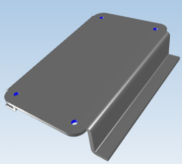 3D view of a complex sheet-metal part with bends