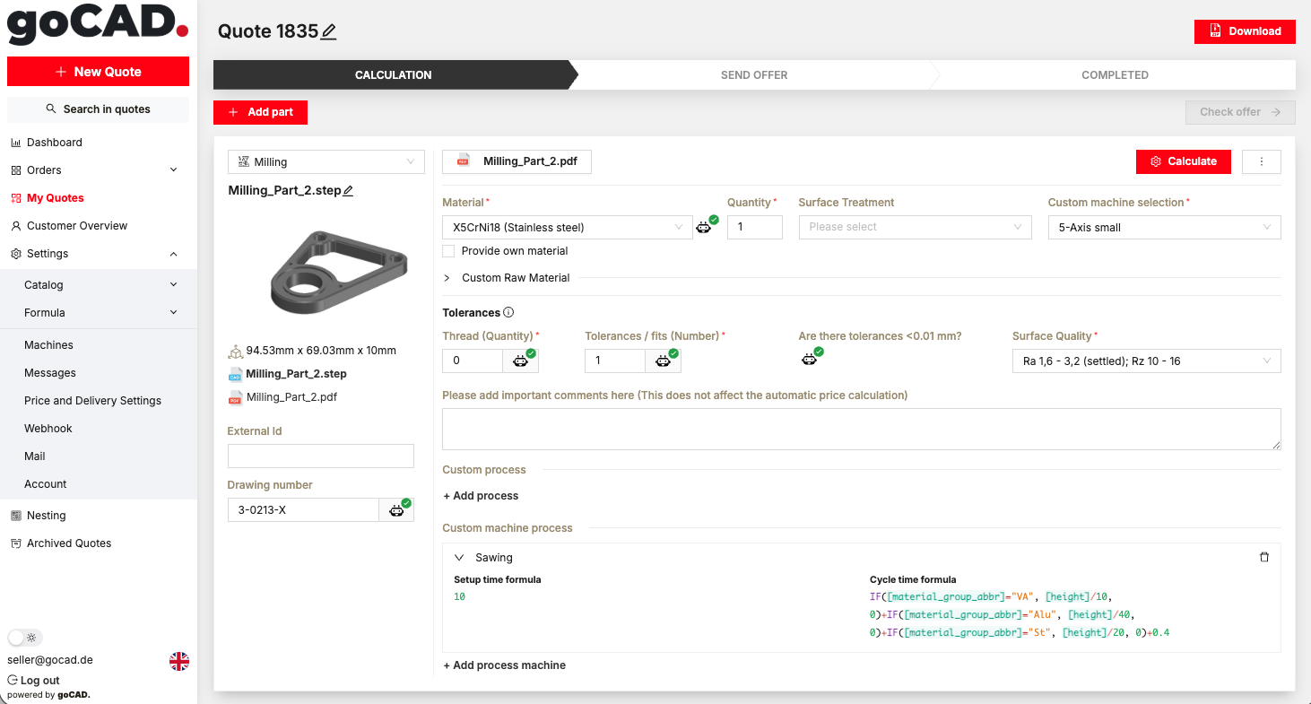 goCAD configuration view