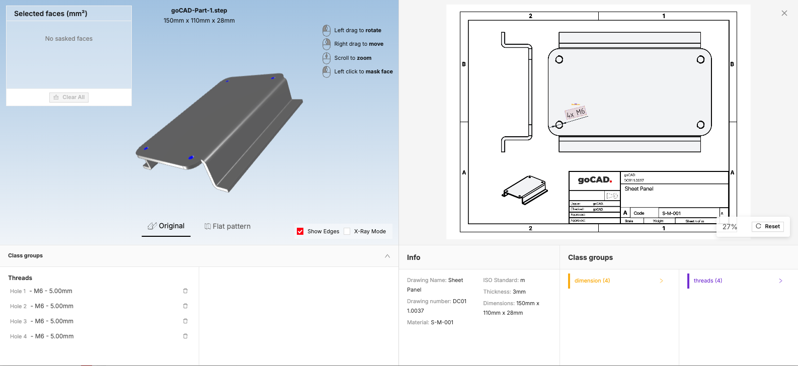 Feature detection and bends on the sheet-metal part