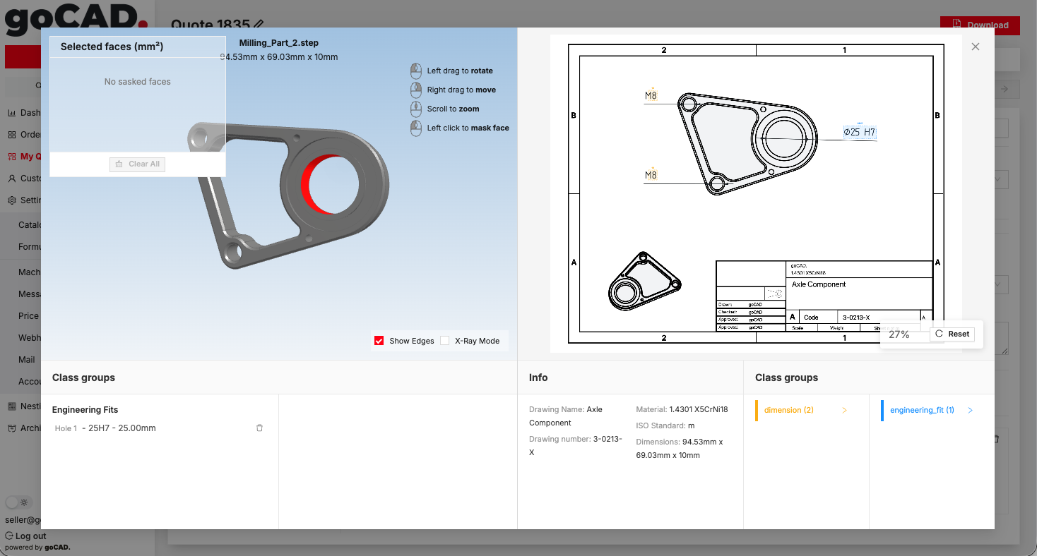 3D feature detection in goCAD